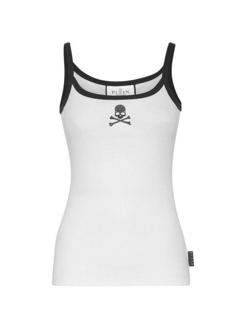 skull-print tank top