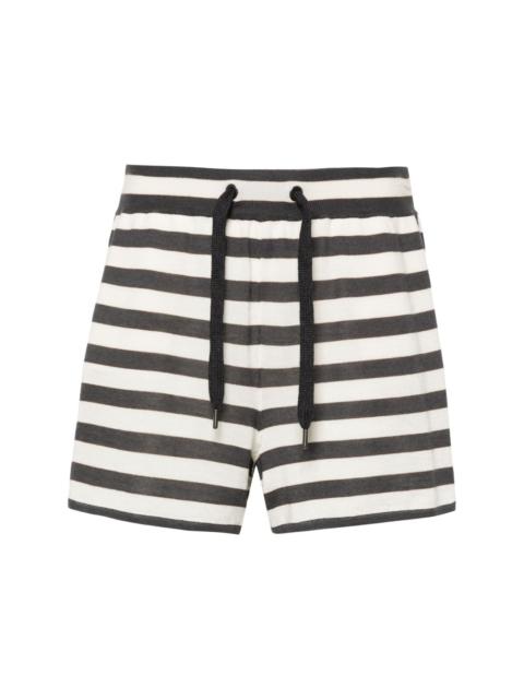 striped knitted shorts