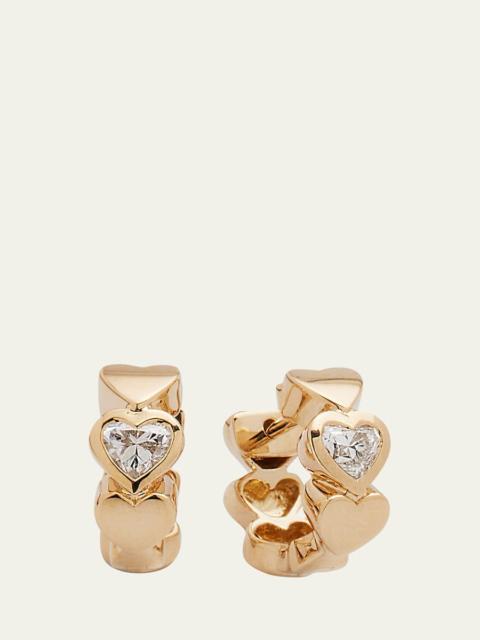 SYDNEY EVAN 14k Gold Diamond Hearts Hoop Earrings