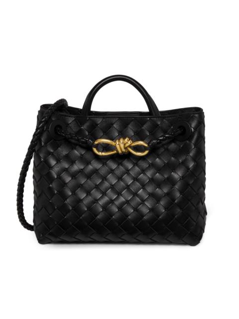 Bottega Veneta Women's Andiamo Small Intrecciato-Leather Top-Handle Bag - Black Brass