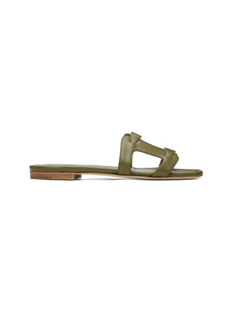 Manolo Blahnik Brown Grellanuflat Nappa Leather Flat Sandals