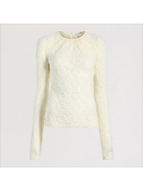 Sam Edelman Long Sleeve Lace Crew Neck