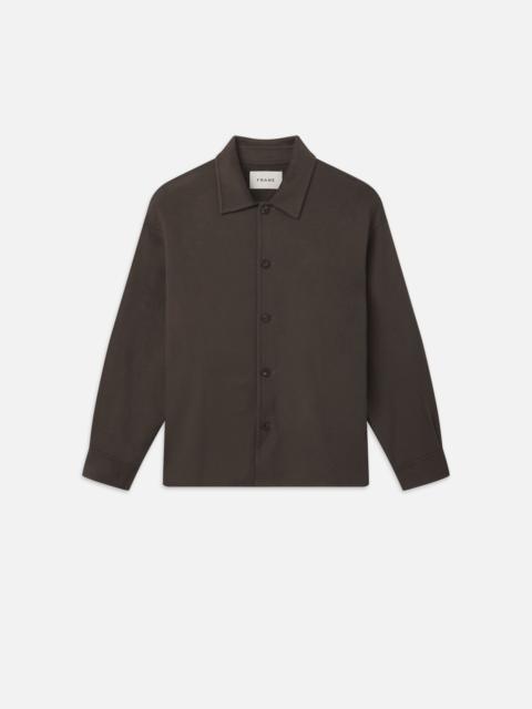 FRAME Double Face Shirt Jacket in Dark Taupe