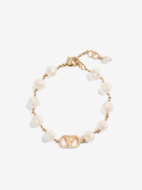 Valentino Vlogo Signature bracelet in metal with glass beads