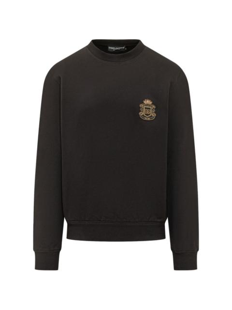 Dolce & Gabbana logo-applique round-neck sweatshirt