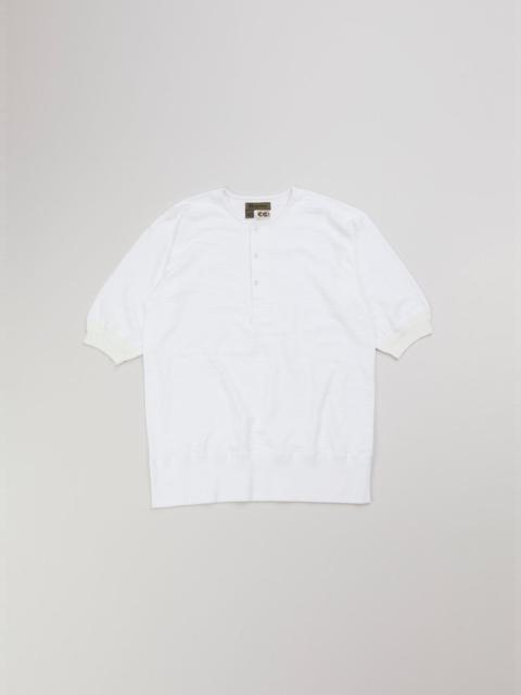 Nigel Cabourn CC22 Henley Neck Shirt in Off White
