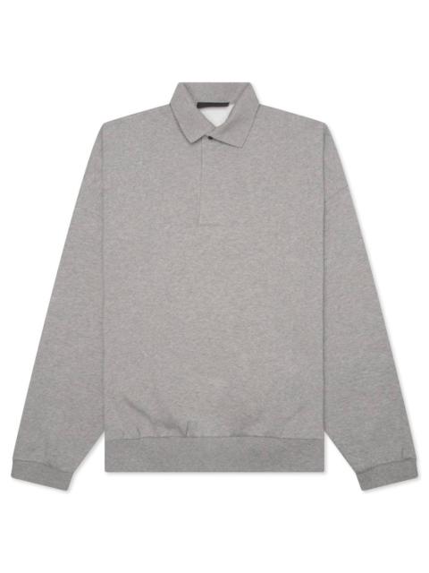 L/S POLO - DARK HEATHER OATMEAL