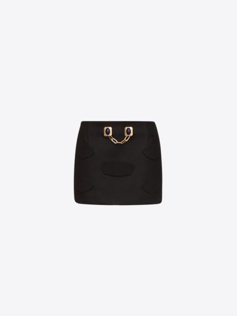 AREA GEMSTONE BUTTON MINI SKIRT