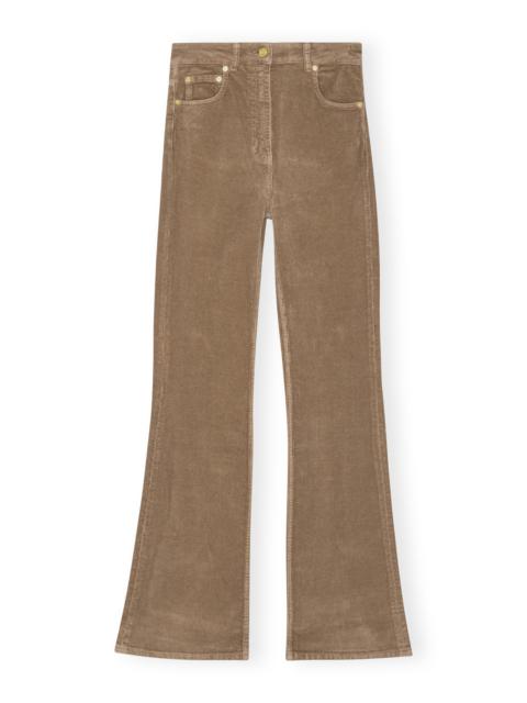 GANNI BROWN WASHED CORDUROY IRY TROUSERS