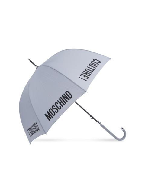 Moschino logo-print crook-handle umbrella