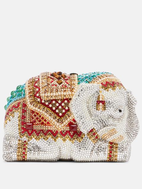 JUDITH LEIBER Elephant Small embellished clutch