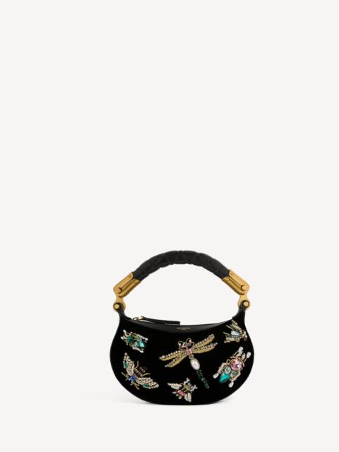 Balmain Mini Ebene Insect bag in embroidered velvet
