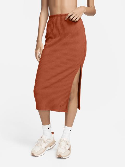 Nike Women's Nike Sportswear Chill Knit Slim Ribbed Midi Skirt