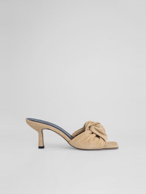 BY FAR Lana Cappuccino Suede Leather