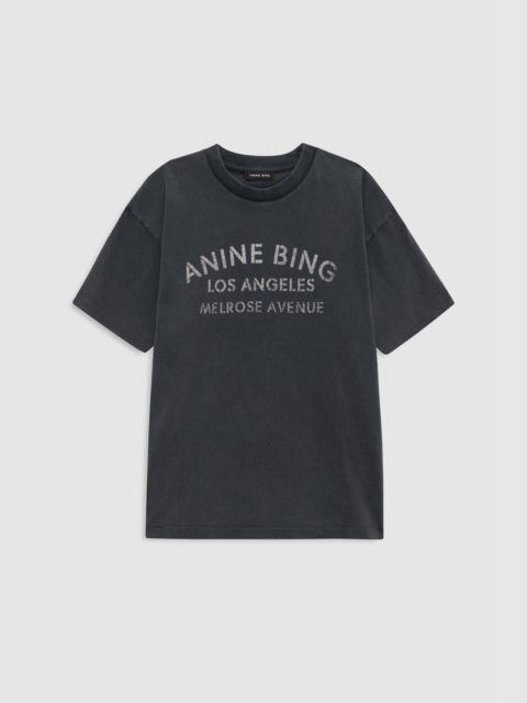 ANINE BING Cade Tee Melrose Stencil - Washed Black