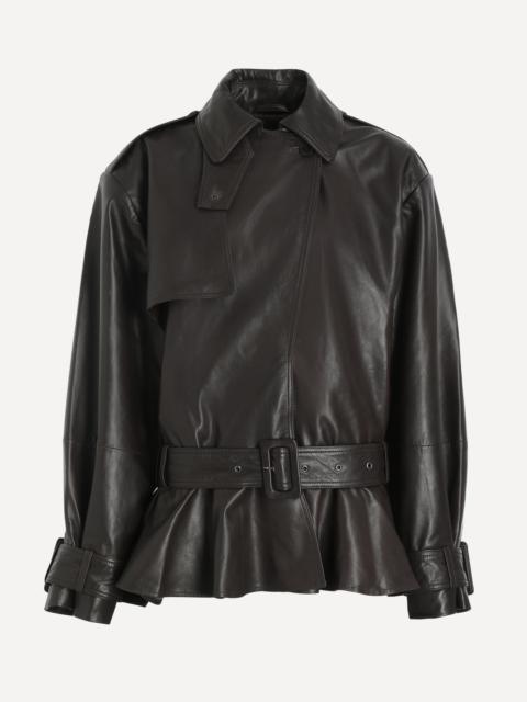 Brown Leather Biker Jacket