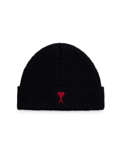 AMI Paris logo-embroidered ribbed-knit beanie