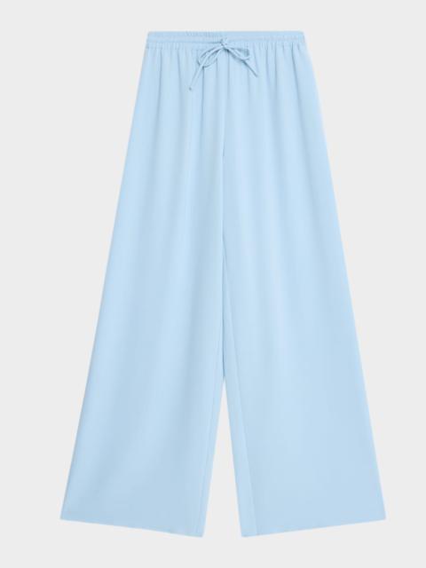 Oscar de la Renta Silk Georgette Wide-Leg Pull-On Pants