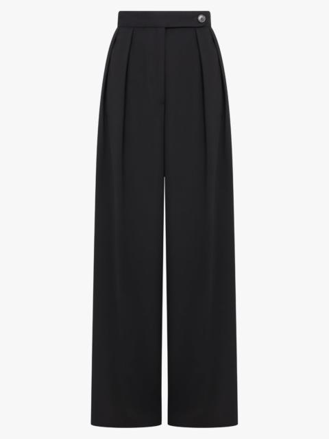 WIDE LEG PLEAT TAILORED PANT | BLACK