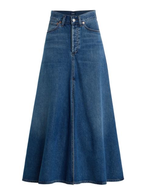 Citizens of Humanity x Bloom Farm Exclusive Fluid Denim Maxi Skirt medium wash