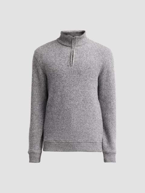Vince Men's Brushed Waffle Quarter-Zip Sweater - Heather Black