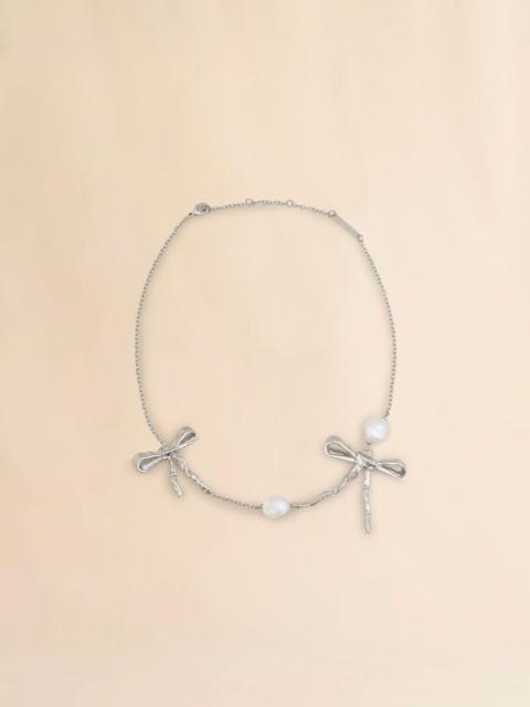 SILVER BOW NECKLACE
