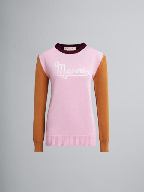 Marni LONG-SLEEVED LOGO BIO COTTON SWEATER