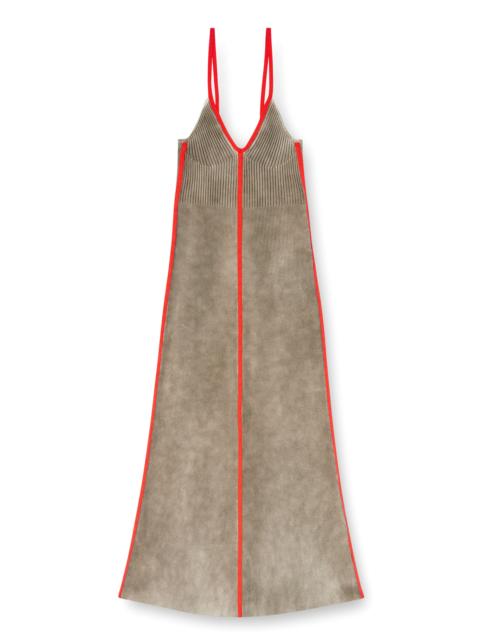 Diesel RIB-KNIT MIDI CAMI DRESS WITH CONTRAST BANDS