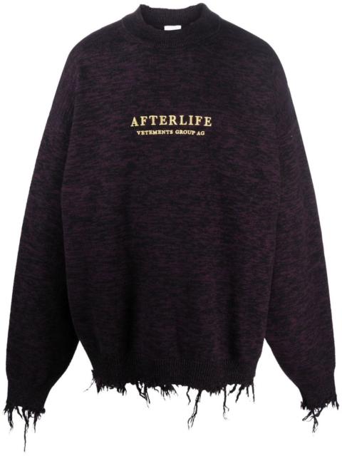 distressed logo-print sweatshirt