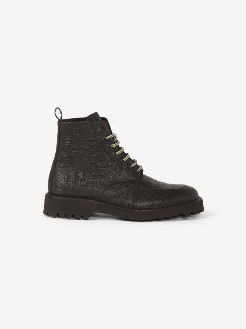 KENZO K-MOUNT laced leather ankle boots