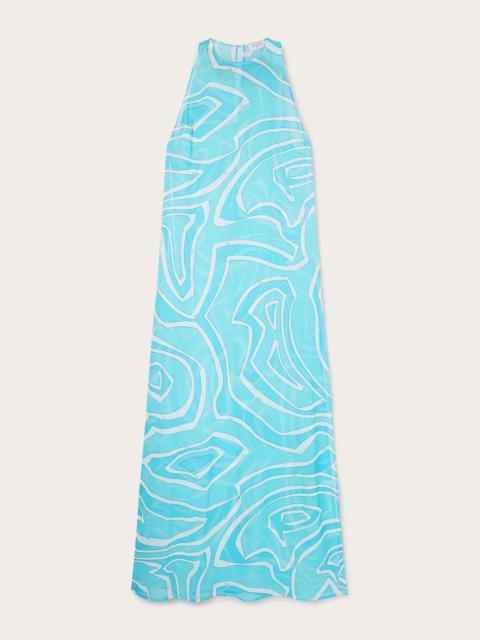 PUCCI LABIRINTO PRINT LONG COTTON DRESS