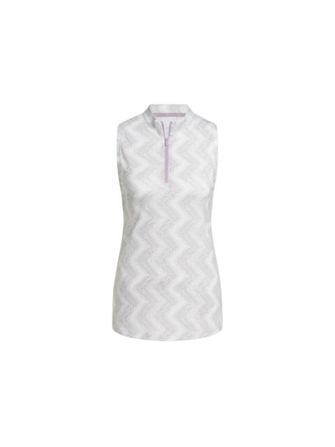 adidas adidas Women's Ultimate365 Ottoman Printed Sleeveless Polo Shirt Crystal Jade