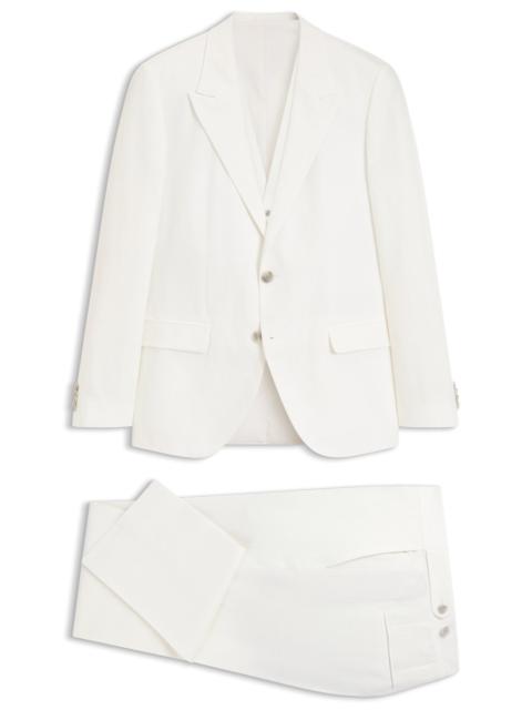 HUGO THREE-PIECE SLIM-FIT SUIT IN COTTON AND LINEN