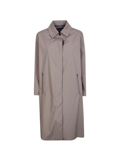 Herno concealed-fastening pleated coat