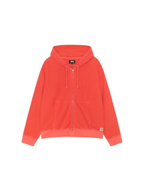 Stüssy Stussy Double Layer Waffle Zip Hoodie Red