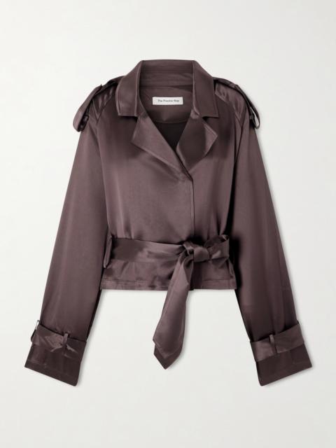 The Frankie Shop Simona Belted Satin Jacket