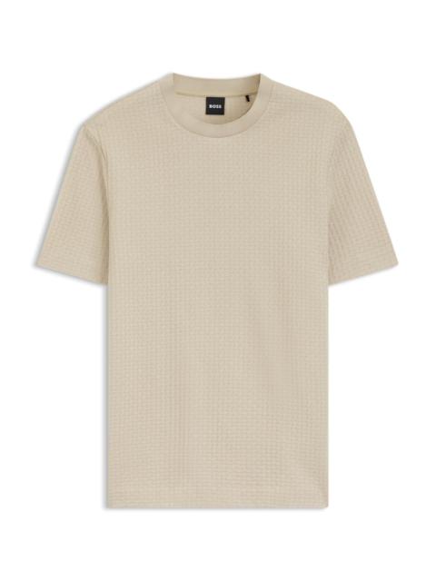 BOSS JACQUARD-PATTERN T-SHIRT IN COTTON