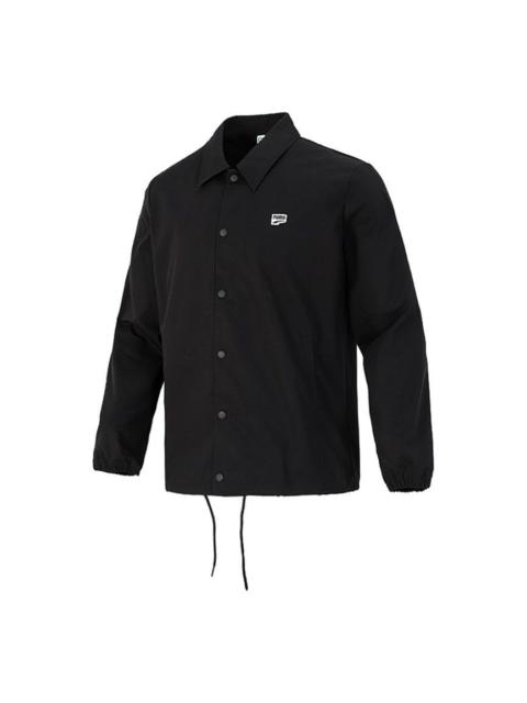 PUMA PUMA Embroidered Small Label Solid Color Logo Sports Woven Jacket Black 532172-01