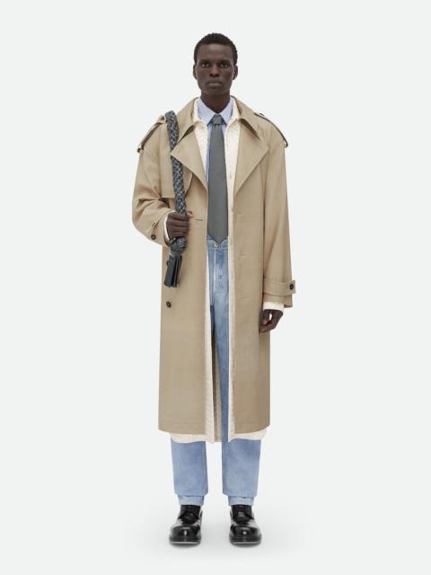 Bottega Veneta Printed Leather Mouline Twill Trench