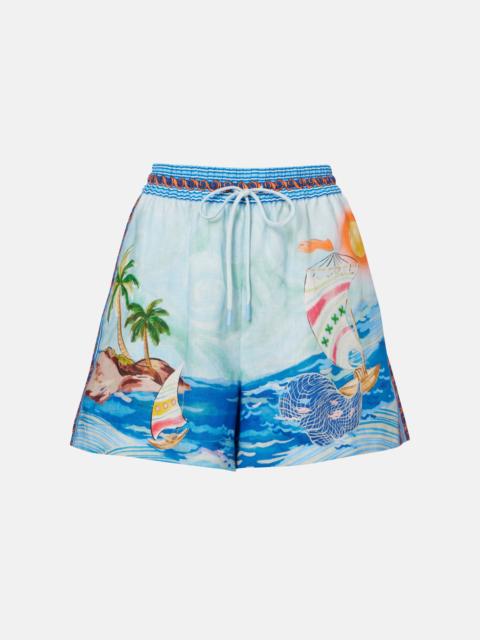 ALÉMAIS Printed linen shorts