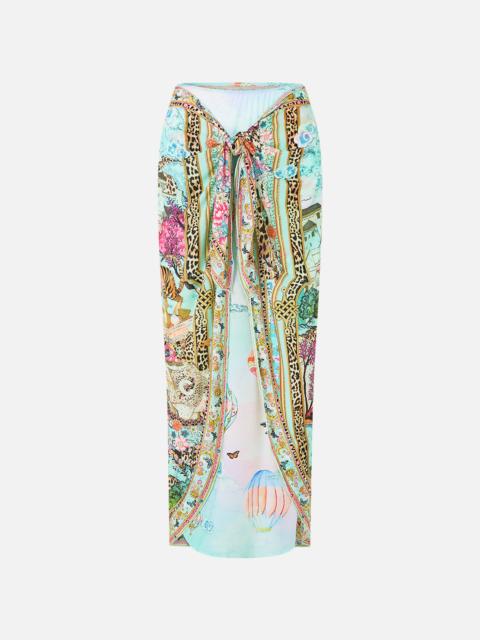CAMILLA LAYERED MAXI SARONG WITH TIE FRONT