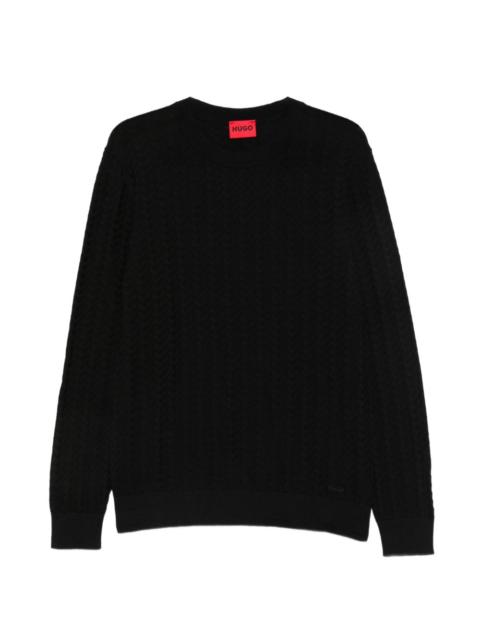 BOSS chevron-knit crew-neck sweater