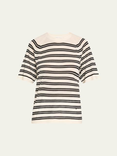 MARIA McMANUS Oversized Stripe Cashmere T-Shirt