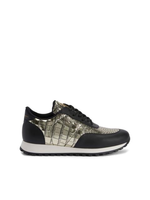 Jimi Running panelled metallic sneakers