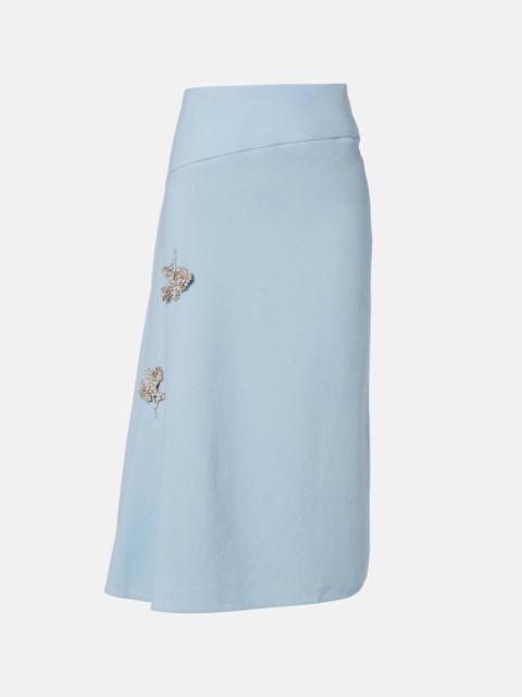 Erdem Virgin wool midi skirt