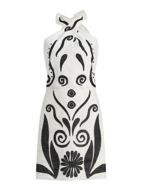 CALA de la CRUZ Exclusive Veneta Linen Mini Dress black/white