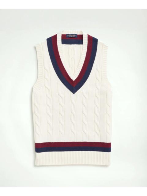 Brooks Brothers Vintage-Inspired Tennis V-Neck Vest in Supima® Cotton
