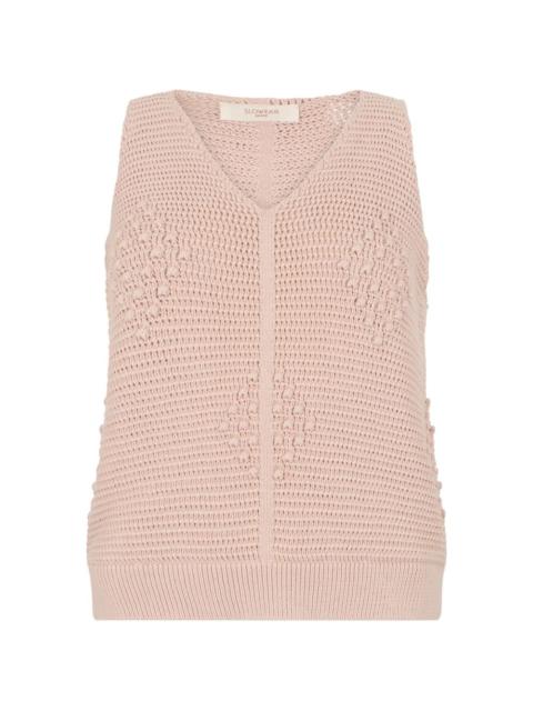 SLOWEAR crochet V-neck top