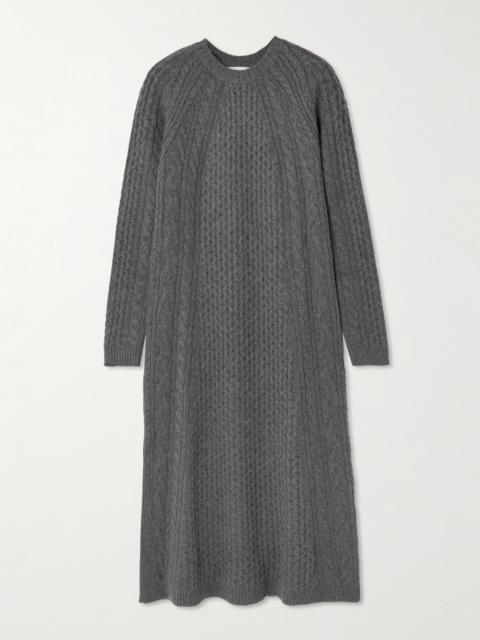 LISA YANG Nyla Cable-knit Cashmere Midi Dress
