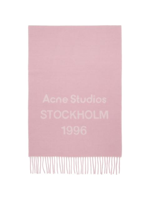 Acne Studios Pink Logo Wide Scarf